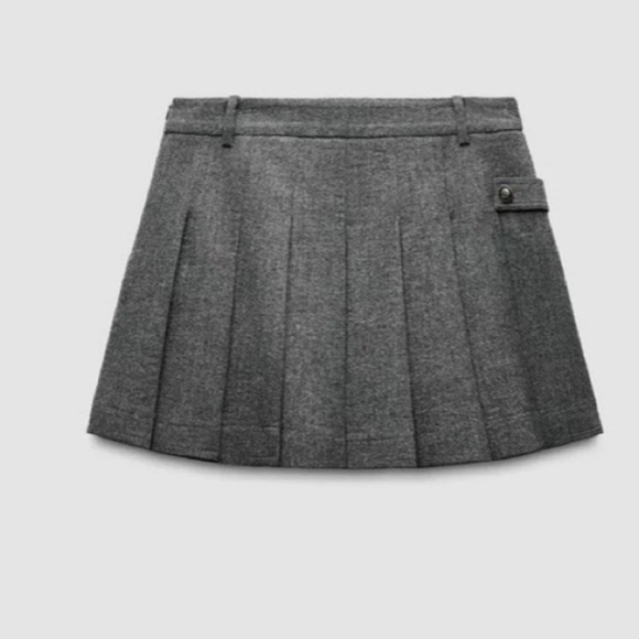 Zara Box Pleat Mini Skirt - Picture 2 of 4